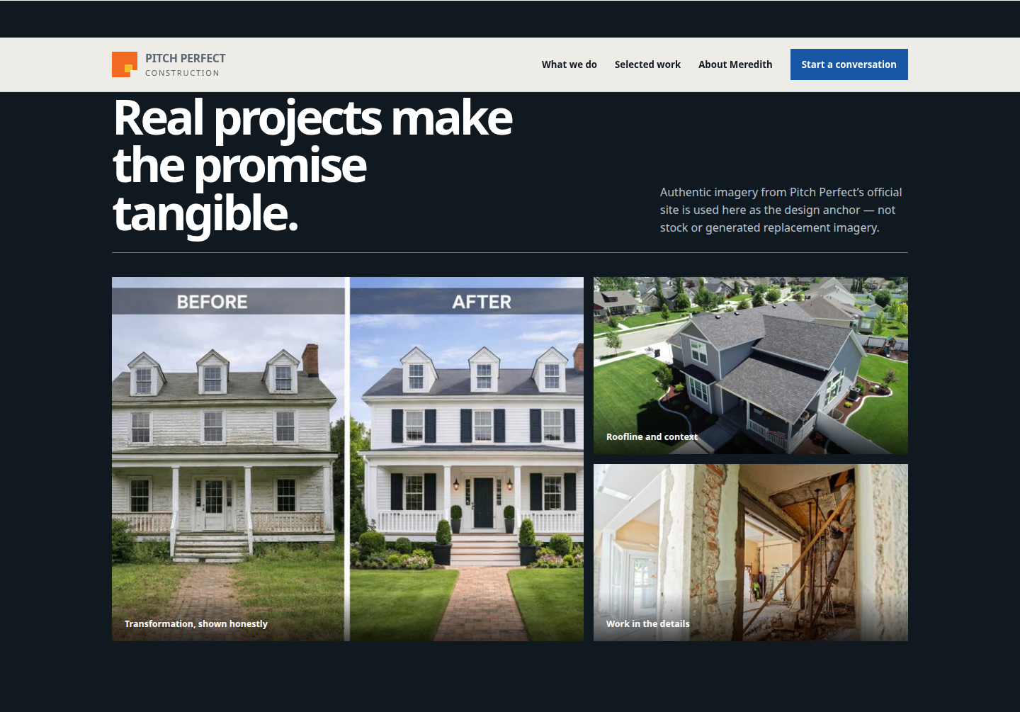 Pitch Perfect concept selected work capture